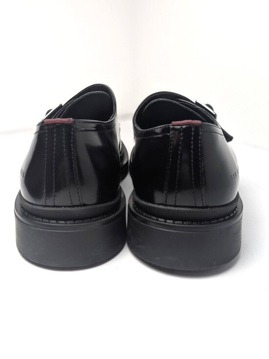 Ted Baker London Elvan Black Leather Crossover Strap Dress Shoes Men\'s 12 NWOB